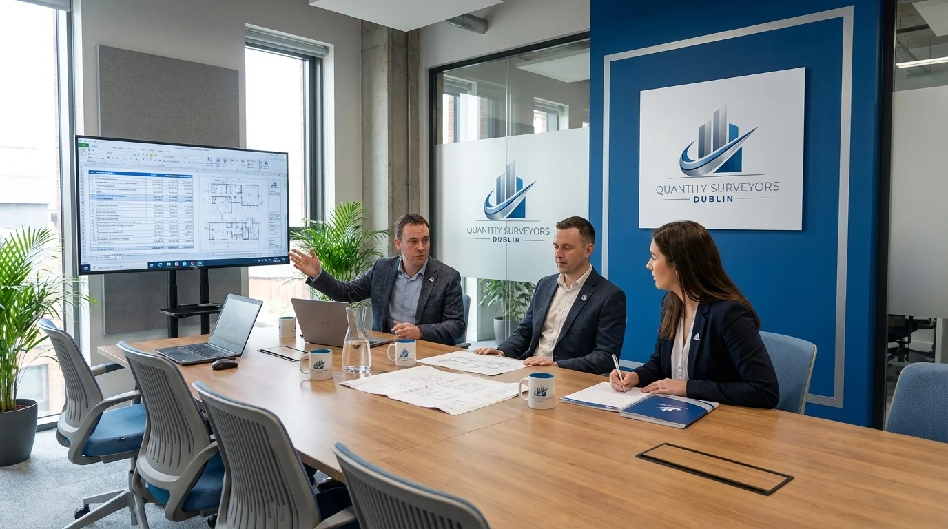 Quantity Surveyors Dublin conference room used for client briefings and construction cost planning sessions